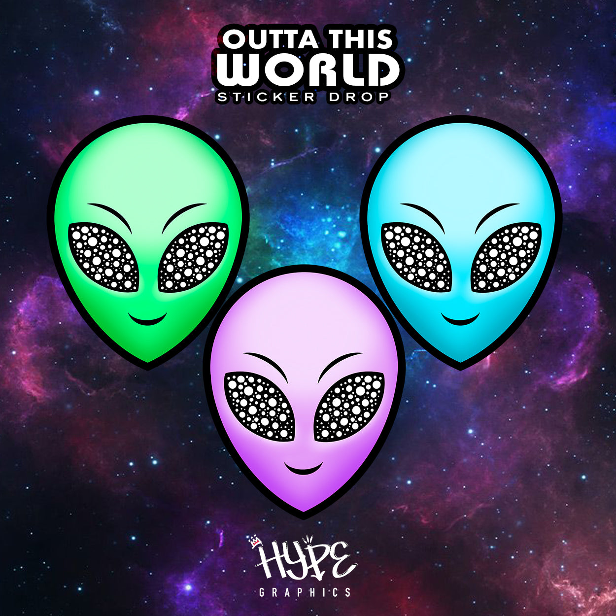 Alien Head Sticker – Hype Graphics